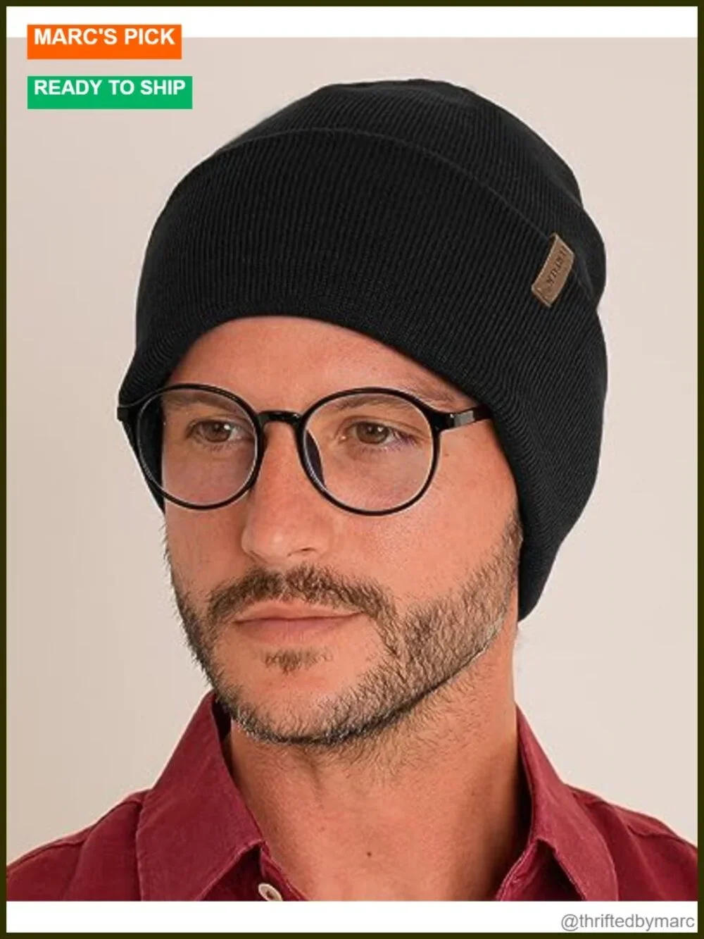 Cuffed Beanie 2 Pack Winter Knit Skull Hats Double-Layered 100% Acrylic
